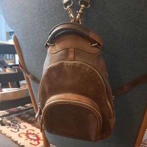 Elegant Brown Leather Women's Backpack